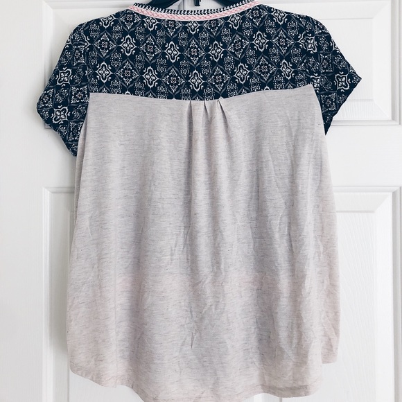 target navy, pink, and beige printed blouse - Picture 3 of 3